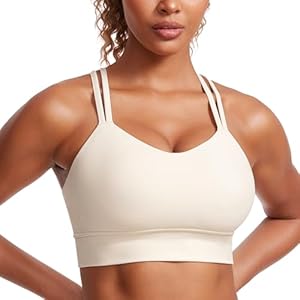 CRZ YOGA Softness Mold Womens Butterluxe Strappy Longline Sports Bra – Double Spaghetti Strap Workout Yoga Crop Top Athletic