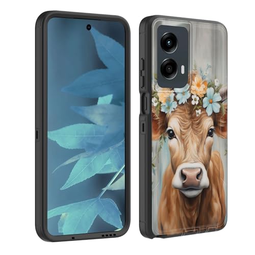 Coque Moto G Stylus 5G 2024 intégrale en silicone motif vache Highland