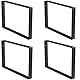 Amig - Packung mit 4 rechteckigen Halterungen für Industrieregale | 211 x 311 x 30 mm | Stahl | Farbe: Mattschwarz | Set von 4 Winkeln für Regale | Schwarze Metallwinkel