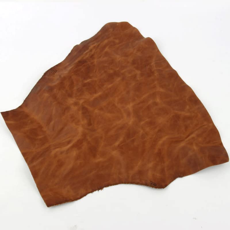 RIDAEX Cuero de Piel de Vaca Natural de 1,2mm , Cuero de Caballo Loco, Color Cuero Genuino para Manualidades de Cuero DIY para cinturón, Cartera y Bolso