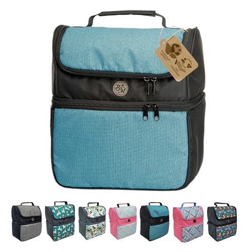 BambiniWelt Kinderrucksack für Hörwürfel Tasche für Toniebox & Tigerbox Touch Platz für bis zu 25 Tonies Innenfächern Netzfach & Schultergurten (Modell meliert tuerkis)