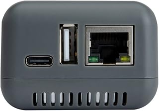 LOYALTY-SECU Network USB Print Server Adapter Supports 10/100Mbps Ethernet to USB 2.0 Printer LPR Windows 11 Printing (RJ45+Gray Color)