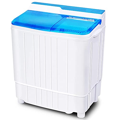 INTERGREAT Mini Washing Machine 17.6 Lbs Portable Washer and Dryer Combo, Small Compact Twin Tub Washer with Spin Cycle for Laundry, Apartments, Camping, Dorms, College, RV, Rooms (Blue)