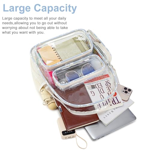 Image of BTOOP Clear Backpack Heavy Duty Transparent Backpack 17 inch See Through Bookbag for College Work Festival Security with Padded Strap Large Capacity
