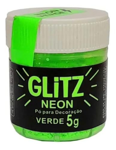 Corante Pó Glitz Neon Verde Brilha Na Luz Negra