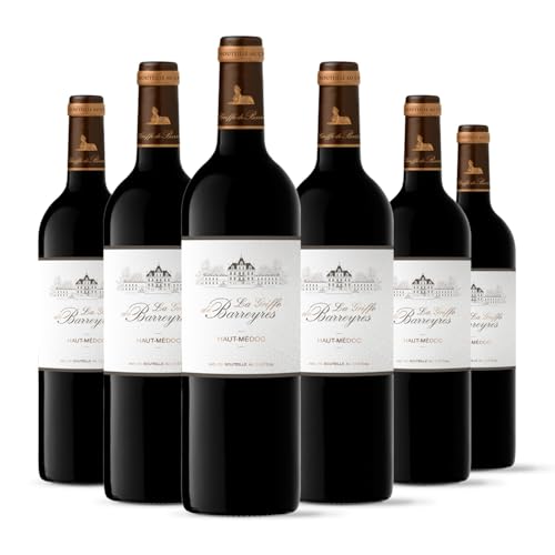 Castel Chateaux Grands Crus Griffe de Barreyres - Rotwein Trocken - AOP Haut Medoc - Jahrgang 2018 - Das Land der Rebe (6 x 0,75L)
