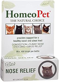 HomeoPet Feline Nose Relief Natural Pet Medicine, Nasal and Sinus-Tract Support for Cats of All Ages, 15 Milliliters