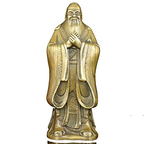 Coleccionables Antiguo Trabajo hecho a mano Talla Bronce China Educador Antigua estatua...