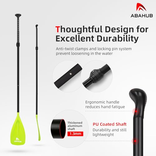 image for Abahub SUP Paddles - 3 Piece Adjustable Stand up Paddle - Lightweight 