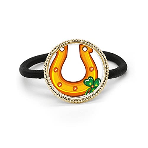 Élastique à cheveux Trèfle Saint-Patrick en métal argenté et élastique robuste pour femme