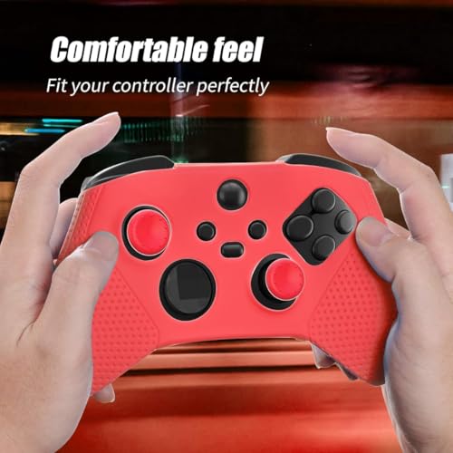 Image of TMG X Series X /S Controller Skin,Anti-Slip Protector Compatible with Xbox Series X /S Controller-Silicone Cover with 2 Thumb Grips Caps (Red)