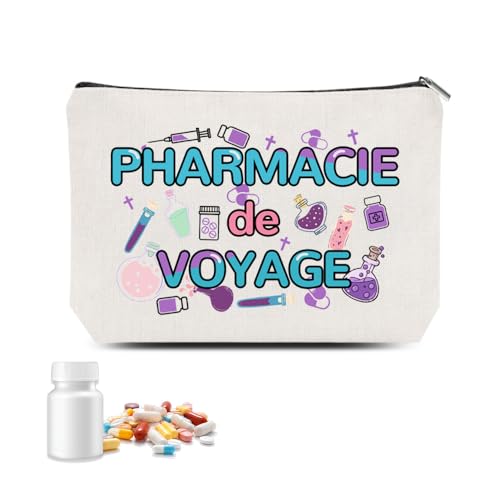 Sac de Rangement Médical de Voyage Organisateur de Portable en Toile pour Trousse Pharmacie de Voyage Sac de Médecine Portable Sacoche pour Médicaments