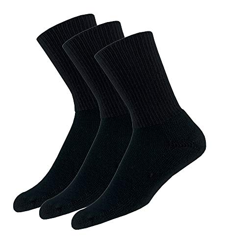 Thorlos tx max cushion tennis crew socks, black (3 pair pack), la…