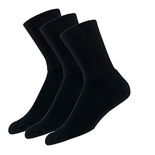 Thorlos TX Max Cushion Tennis Crew Socks, Black (3 Pair Pack), Large