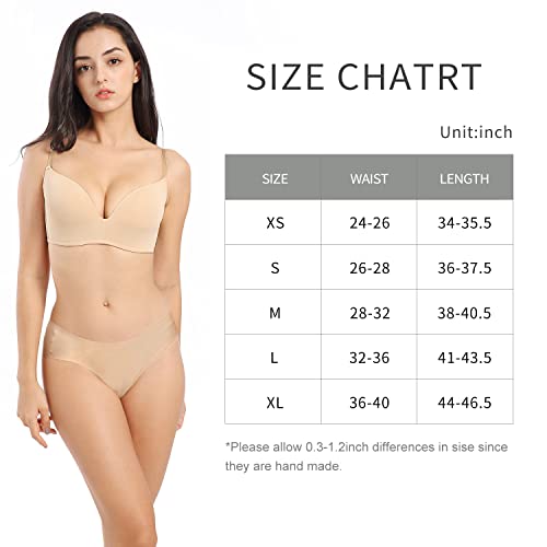 Sharicca Women Seamless Cheeky Bikini No Show Panties Ladies Invisible Breathable Briefs Soft Stretch Underwear 7 Pack (7P01,L) #TOP5