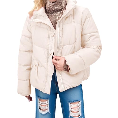 Parka d'hiver courte contre le froid veste matelassée légère femme