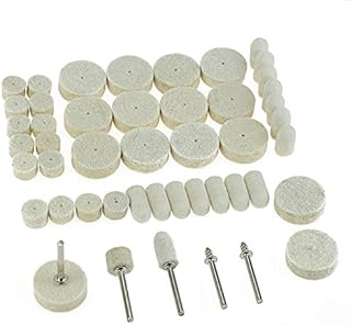 50 Pieces Felt Polishing Pad Buff Clean Wheels & Point Mandrel Buff for Rotary Dremel