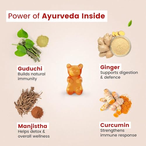 Image of BabyOrgano Nutriverse Immunity Gummies for Kids (2-15 Years) | 4+ Ayurveda-Inspired Herbs | Boosts Stamina, Energy & Vitality | Gelatin-Free, Gluten-Free, Soy-Free | Strawberry Flavor | 30 Gummies