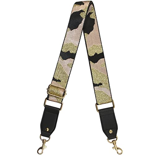 Image of Duwi Wide Purse Strap Jacquard Guitar Style Strap Multicolor Canvas Adjustable Crossbody Bag Strap(black,pink,camouflage)