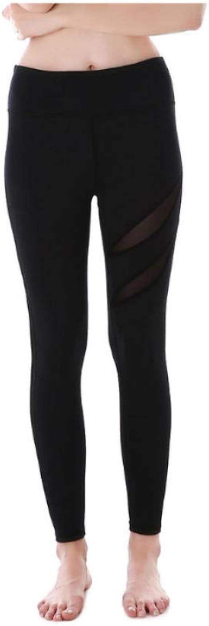 Leggings laccati metallizzati vita da donna, effetto bagnato