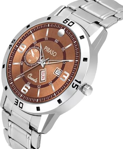 Image of PIRASO Analog Day and Date Working Display MESH Strap Watch for Men & Boys