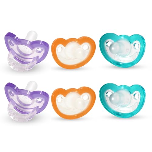 Image of RaZbaby Jollypop Pacifier for Newborns & Up, USA Made, Natural Shaped Orthodontic Binky, Lovingly Shared in NICUs & Hospitals Worldwide, Medical-Grade 100% BPA-Free - 0-3 Months, 6 Pack - Variety