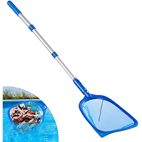 JiFangYuan Pool Skimmer Net with 3 Section Pole, Ultra-fine Mesh Net, Swimming Pool Net, Telescopic Aluminum Pole, 48 inches Pool Skimmer, Pool Net Skimmer for Cleaning Pool, Pond,Spa,Hot Tub Cover