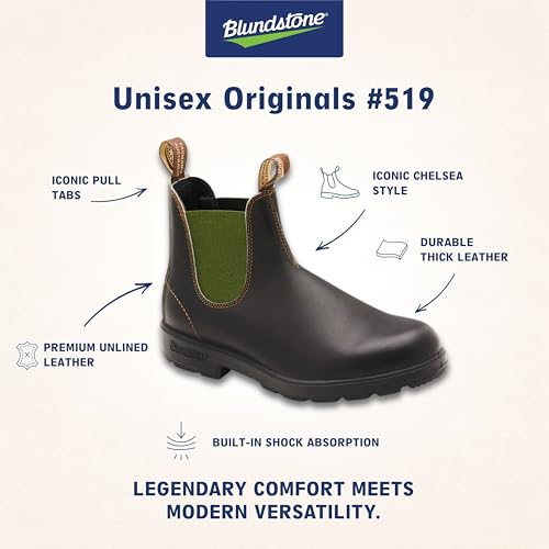 Image of Blundstone Original Chelsea Boots, Stout Brown /Olive, 7 AU