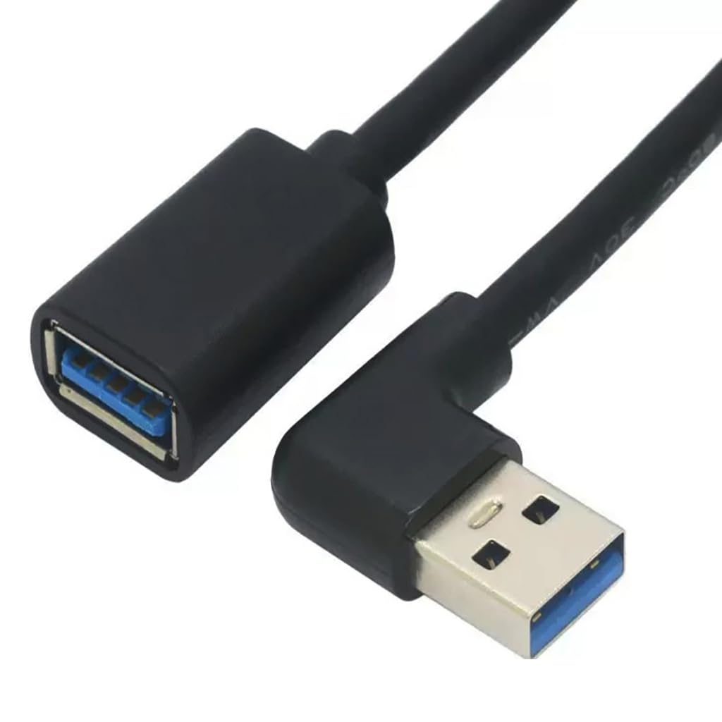 Tsophreniq 5Gbps USB3.0 Extension Cable Right/Left Angled Male to Female 90 Degree Adapter Cord for Desktop Laptop