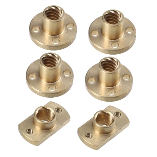 3d Printer Parts 6pcs Brass Thread Rod Gaps Nut for T8
