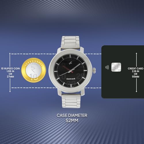 Fastrack Men Quartz Analog Black Dial Stainless Steel Strap Watch for Guys-NR3121SM02 - Image 4