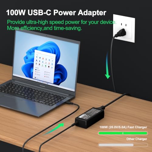 Image of Dzytnsy 100W USB C Laptop Charger Compatible with HP,Lenovo,Dell,Chromebook,ThinkPad,Mac Book Pro /Air 16,15,14,13 Inch,Acer,Asus and All Type C Adapter Charger