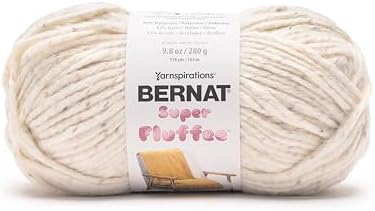 Bernat Super Fluffee Fawn Fleck Yarn - 2 Pack of 280g/10oz - 76% Polyester 12% Nylon 12% Acrylic - #6 Super Bulky - 178 Yards - Knitting/Crochet - 1