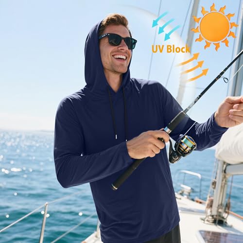5 Pack Men's Fishing Shirts Long Sleeve UPF Sun Protection Hoodie Lightweight Hiking Running Swimming Athletic Shirt3