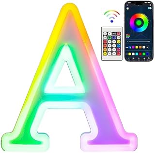 Tosakey Light Up Letters, LED Letter Lights Sign 18 Color Changing with Bluetooth App Remote Night Lights Gift for Girl Boy Women Birthday Christmas Party Wedding Bar Decor (B)