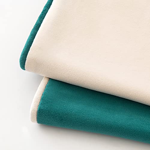 Miulee Decorative Throw Pillow Covers Soft Velvet Pillow Covers Cream White And Teal 20X20 Set Of 2 Cushion Cases Modern Color-Clash Design Mix And Match Home Decor For Boho Couch Bed Living Room #TOP2