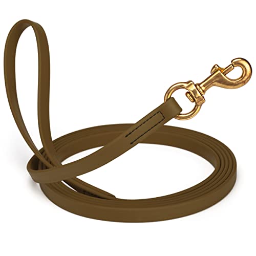 Viper K9 Biothane Working Dog Leash Waterproof Lead For Tracking Training Schutzhund Dog Sport & Search - Odor-Proof Long Line With Solid Brass Snap For Puppy Medium and Large 5/8" x 10ft Coyote Brown