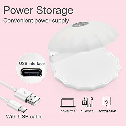 LKE Mini UV Light for Gel Nails, Nail Dryer UV LED Nail Lamp for Gel Polish USB Rechargeable LED Lamp for Gel Nails Protable Shellac UV LED Nail Dryer for Nail DIY White