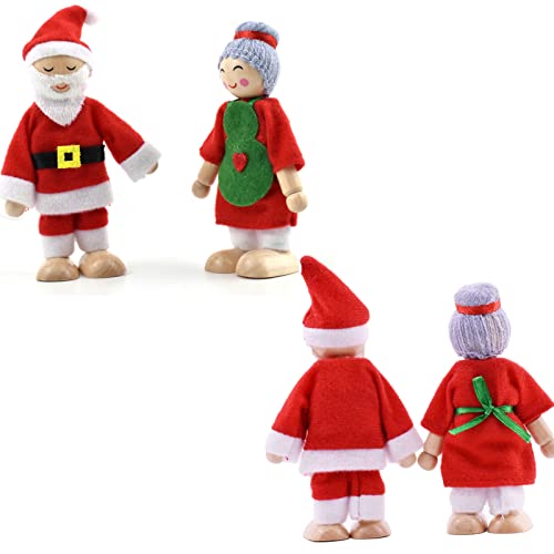 Juego de Muñecos Familia de Madera para Casa de Muñecas miniatura 2