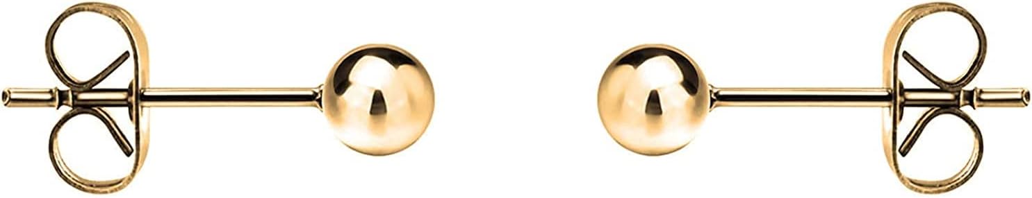 Savlano 14K Real Gold Ball Stud Earrings For Women - Made in Italy Comes With Savlano Gift Box