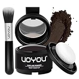 Root Touch Up Powder, Instantly Conceals Hair Loss & Gray Roots, Water & Sweat Resistant, Men & Women's Thinning Hair Solution, Includes Brush (Dark Brown)
