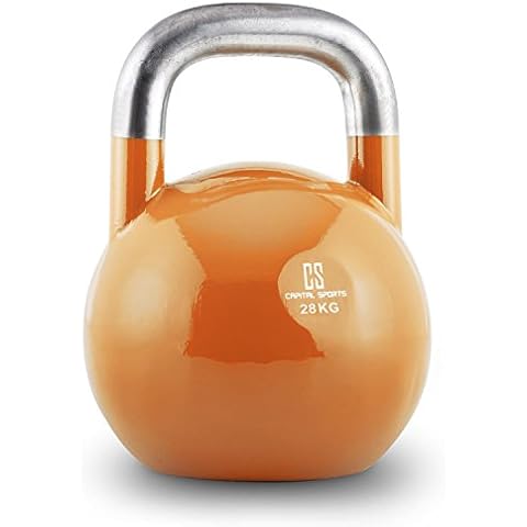 Capital Sports Compket - Kettlebell, Kettle Bell, Kettlebell Weight Set, Steel - Orange, 28 kg Cover