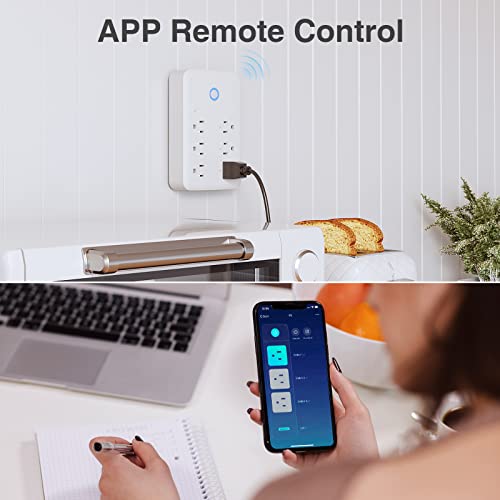 Smart Plug Outlet Extender, Wifi Surge Protector Power Strip Smart Plug,15A Wi-Fi Outlet Compatible With Alexa And Google Home #TOP3