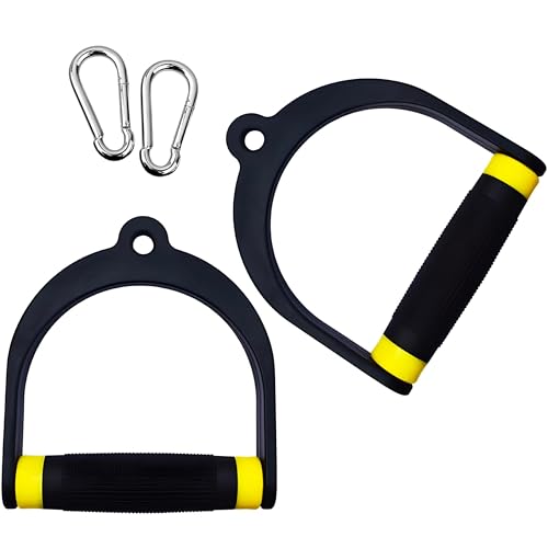 Image of Pair of PVC Plastic Heavy Duty Cable Cross D Handle for Cable Machine Attachment
