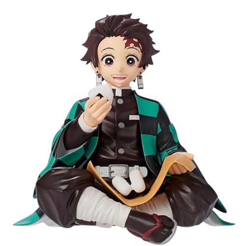 Image of Tanjiro Action Figure Sitting Pose Anime Figurine Collectibles for Car Dashboard Home Decoration 12 cm Collectible Demon Slayer Character Statue Gift for Fans Anime Lovers (Sitting Tanjiro)