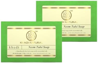 Khadi Natural Neem Tulsi Soap | Handmade Bathing Soap | Herbal Soap for Removing Dirt & Impurities | Suitable for All Skin Types, 250g