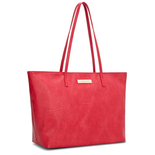 Image of Montana West Medium Tote Bags for Women Shoulder Handbag with Zipper Lightweight Everyday Purse for Work, Travel, or Shopping