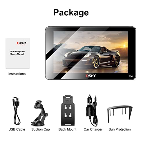 XGODY GPS Navigation for Car 7 Inch 2.5D Car GPS for Car 2023 Map Truck GPS Commercial Drivers Semi Trucker Navigation System 8GB 256M with Voice Guidance - Thumbnail 7