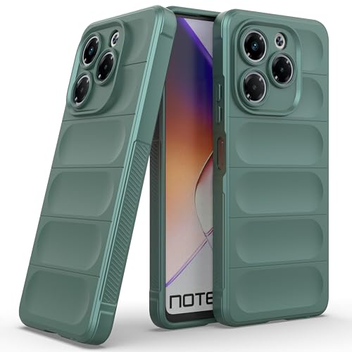 Image of Zapcase Back Case Cover for Infinix Note 40X 5G | Compatible for Infinix Note 40X 5G Back Cover | Liquid Silicon Magic Case with Camera Protection | Dark Green