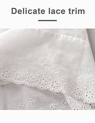 BEAUTELICATE Half Slip Skirt Extender with Lace Embroidery 100% Cotton Vintage Underskirt4